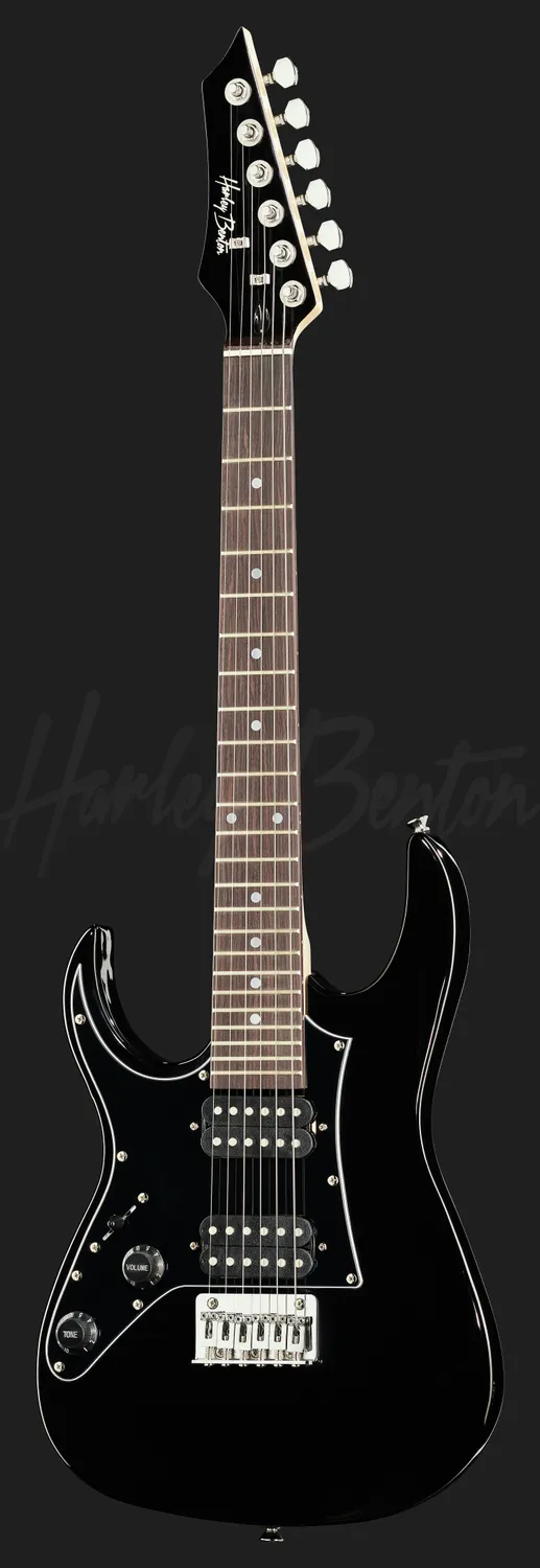 Harley Benton RG-Junior LH E-Gitarre Black Linkshand 3/4