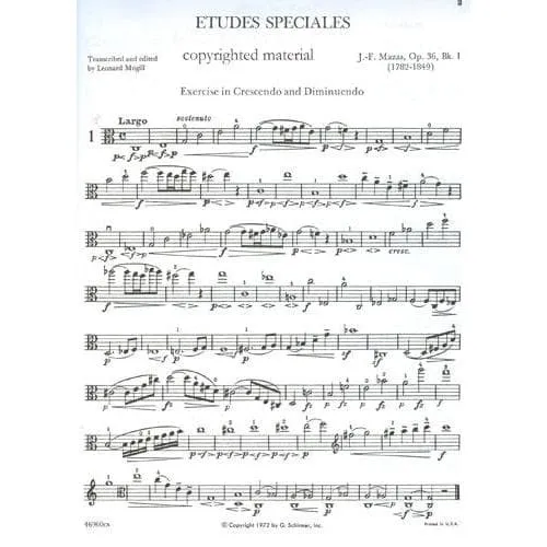 Shar Music Mazas Etüden Op 36 Heft 1 Noten Viola solo