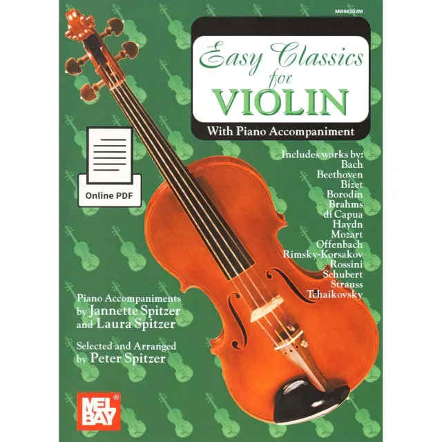 Mel Bay Easy Classics Violine Klavier Notenbuch mit PDF