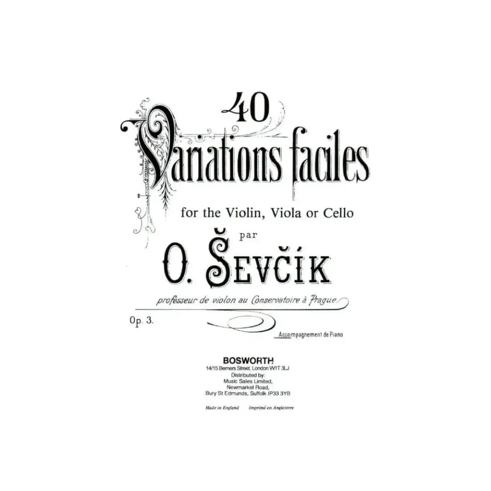Bosworth Sevcik 40 Variationen Op. 3 Klavierbegleitung