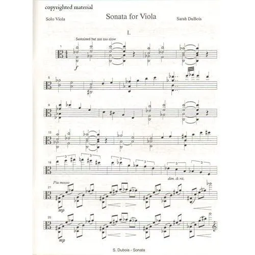 DuBois Sonata Solo Viola Noten fortgeschritten Doppelgriffe