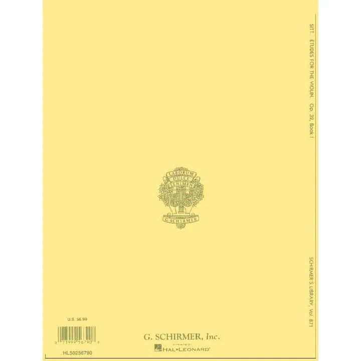 G. Schirmer Sitt 20 Etüden Op. 32 Heft 1 Violinenoten Anfänger