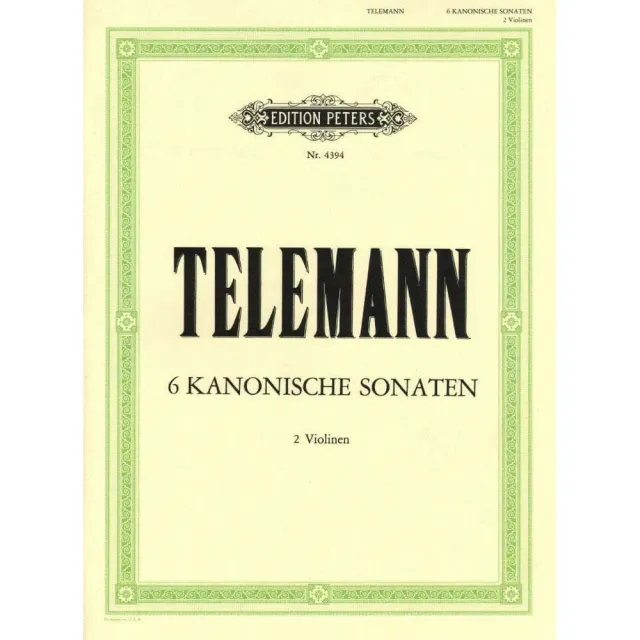 Peters Telemann TWV 40:118-123 Sechs Sonaten Noten 2 Violinen