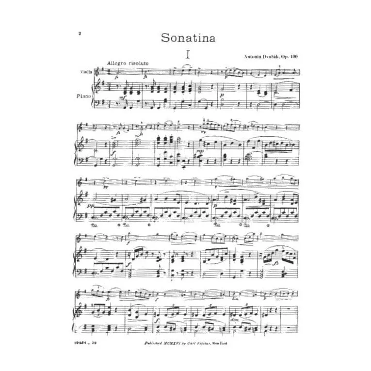 Carl Fischer Dvorak Op.100 Violinnoten mit Klavier