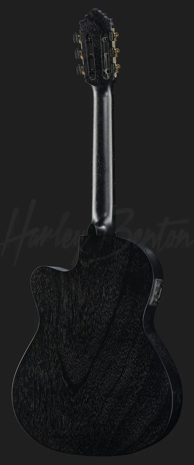 Harley Benton Santos CG-400CE Thinline Konzertgitarre schwarz