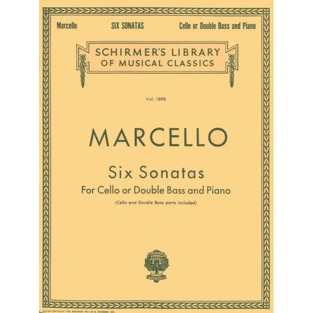 Benedetto Marcello Six Sonatas Op.1 Noten Cello Klavier