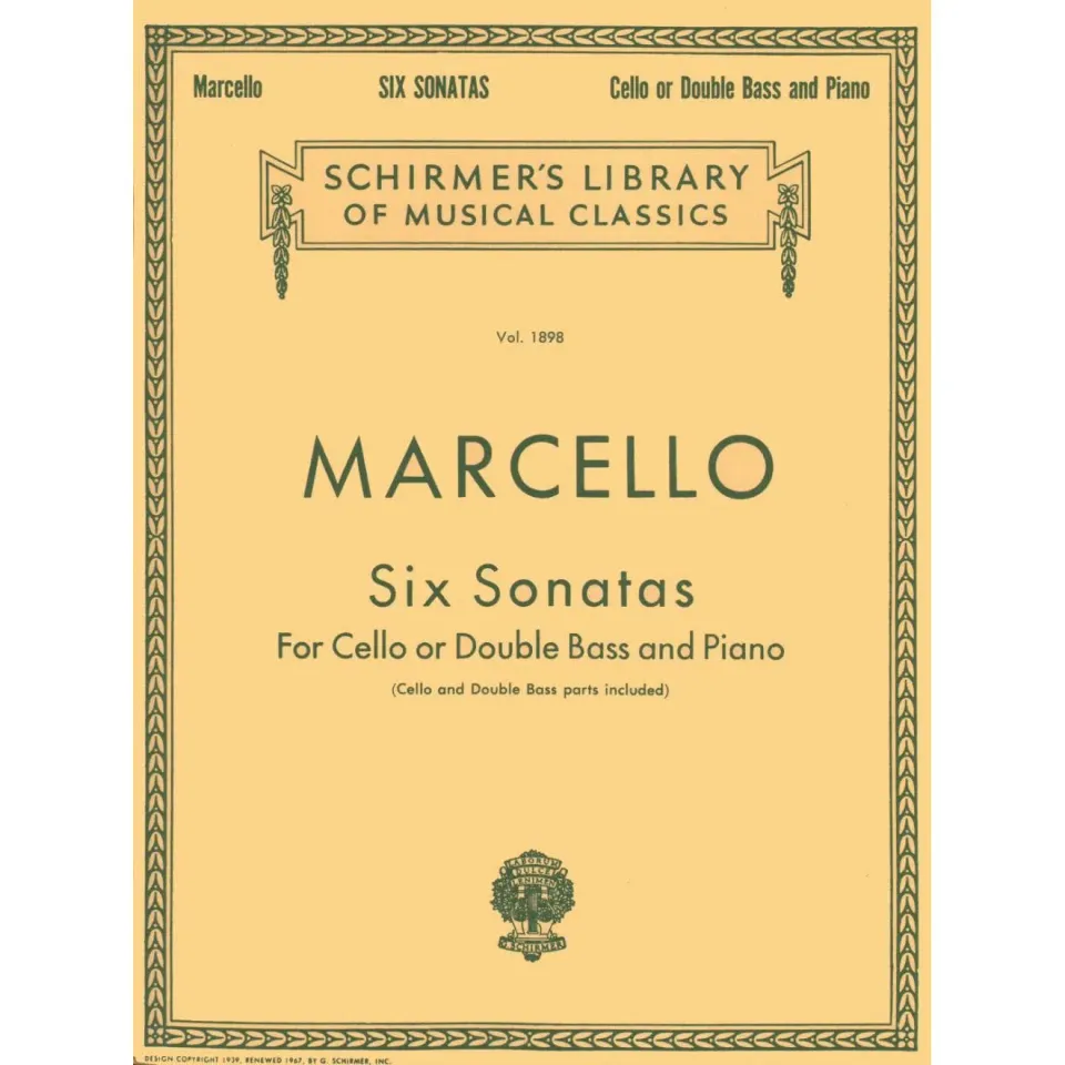 Benedetto Marcello Six Sonatas Op.1 Noten Cello Klavier
