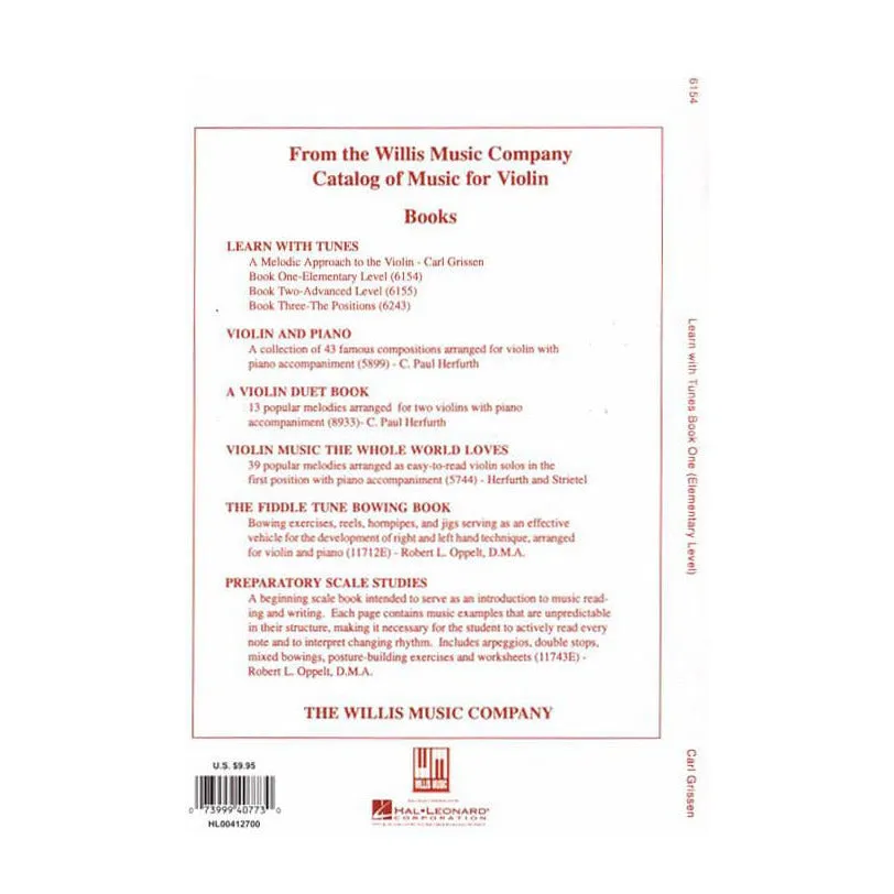 Grissen Learn with Tunes 1 Violinschule Willis