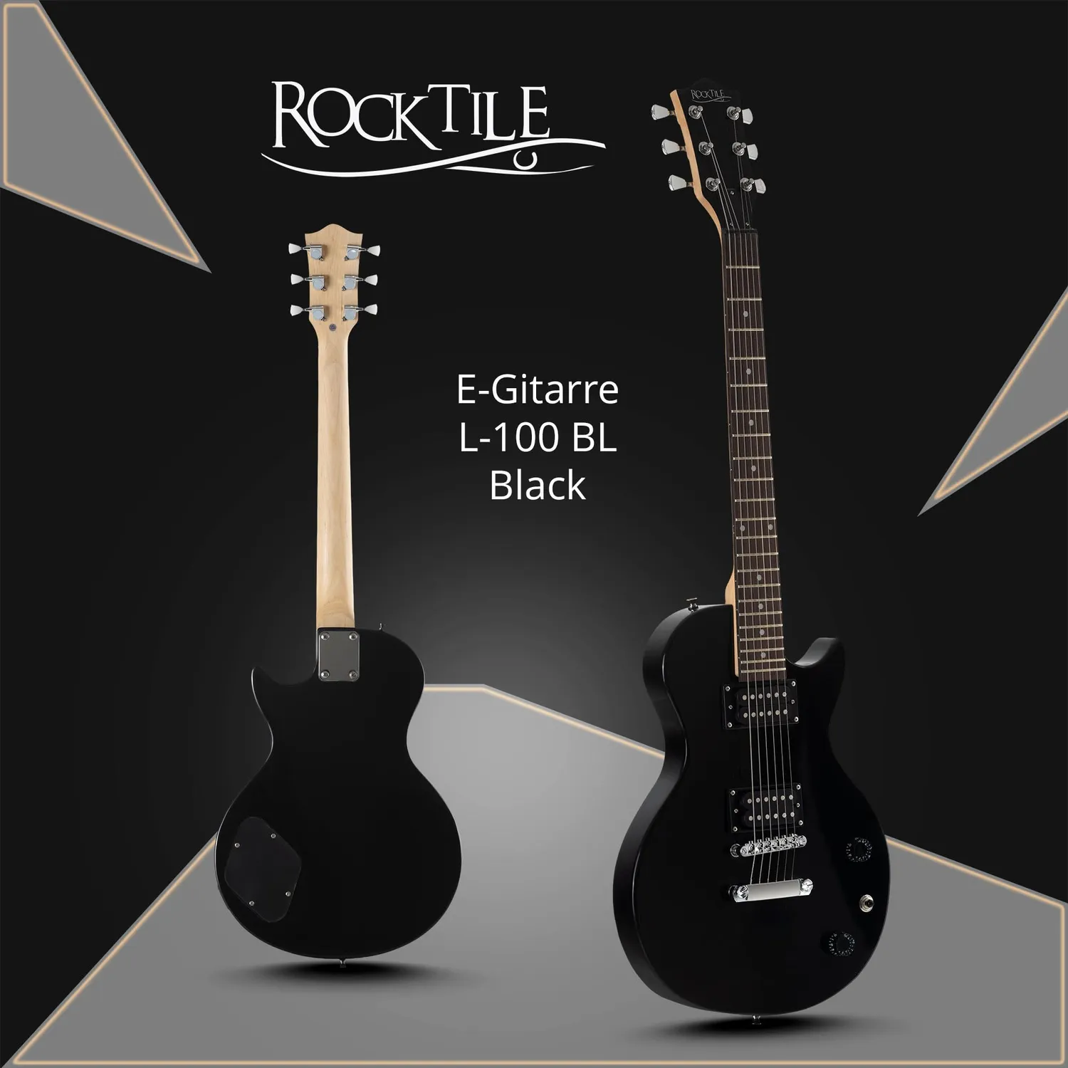 Rocktile LP-100 BL E-Gitarre Schwarz Humbucker Set