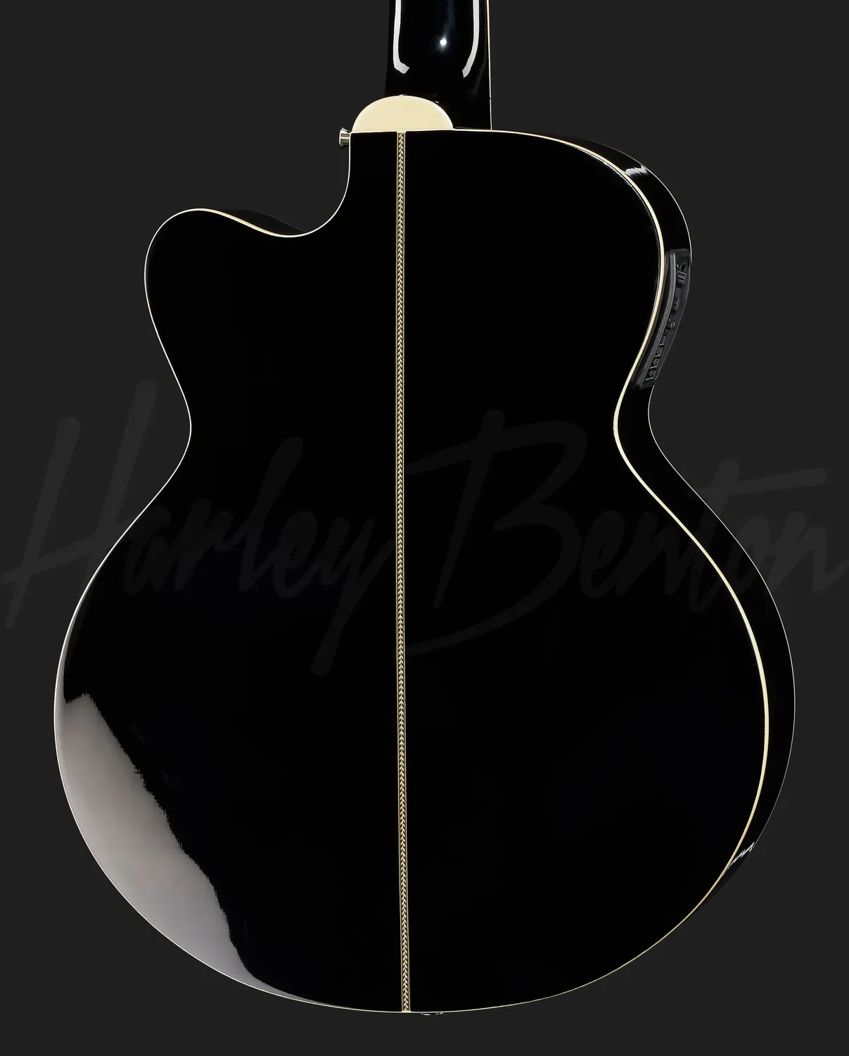 Harley Benton B-35BK-FL 5-Saiter Akustikbass Schwarz bundlos
