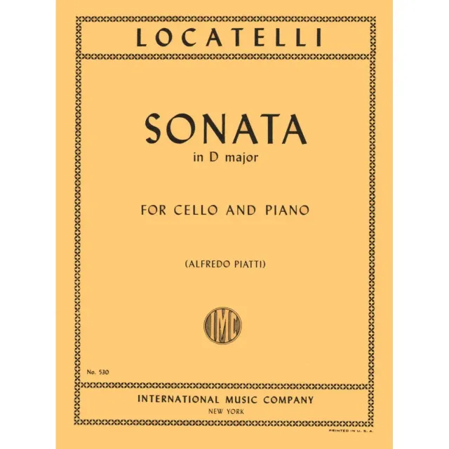 Shar Locatelli Sonate D-Dur op. 6 Nr. 6 Noten Cello Klavier