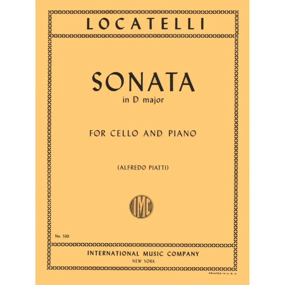 Shar Locatelli Sonate D-Dur op. 6 Nr. 6 Noten Cello Klavier