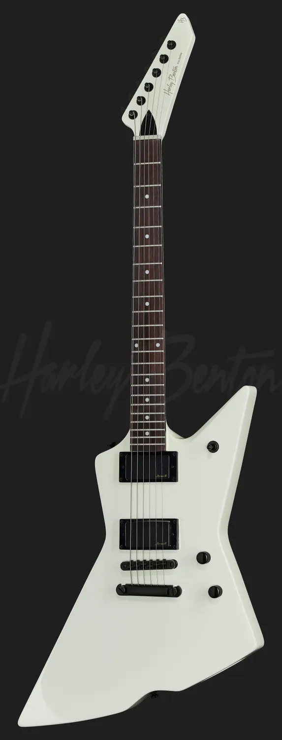 Harley Benton EX-84 Modern E-Gitarre Weiß aktiv