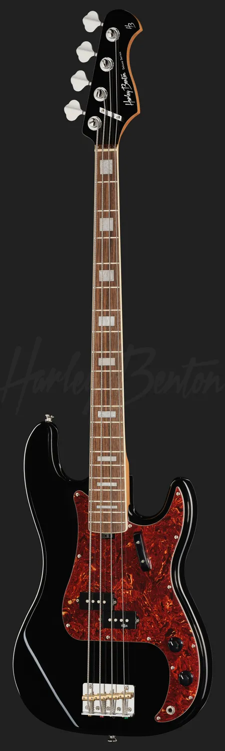 Harley Benton MV-4P E-Bass Black mit Alnico-5-Pickup
