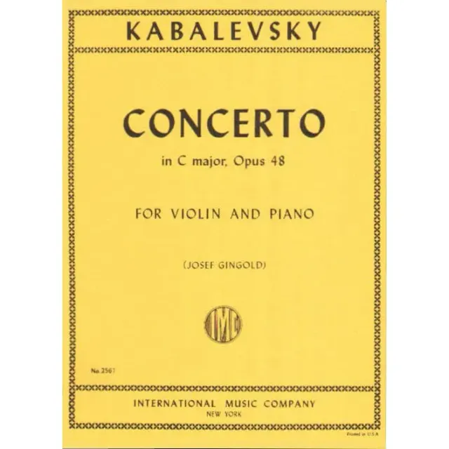 International Kabalevsky Konzert C-Dur op.48 Noten Violine Klavier