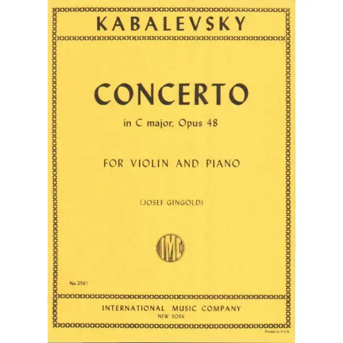 International Kabalevsky Konzert C-Dur op.48 Noten Violine Klavier