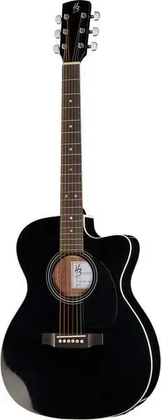 Harley Benton CLA-16SCE Westerngitarre schwarz elektro