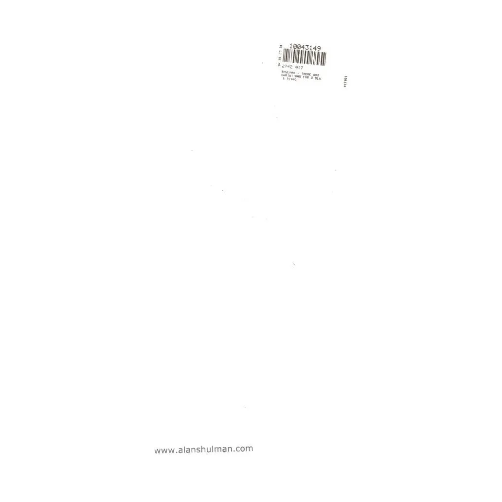 Shulman Theme and Variations Viola Noten Klavier