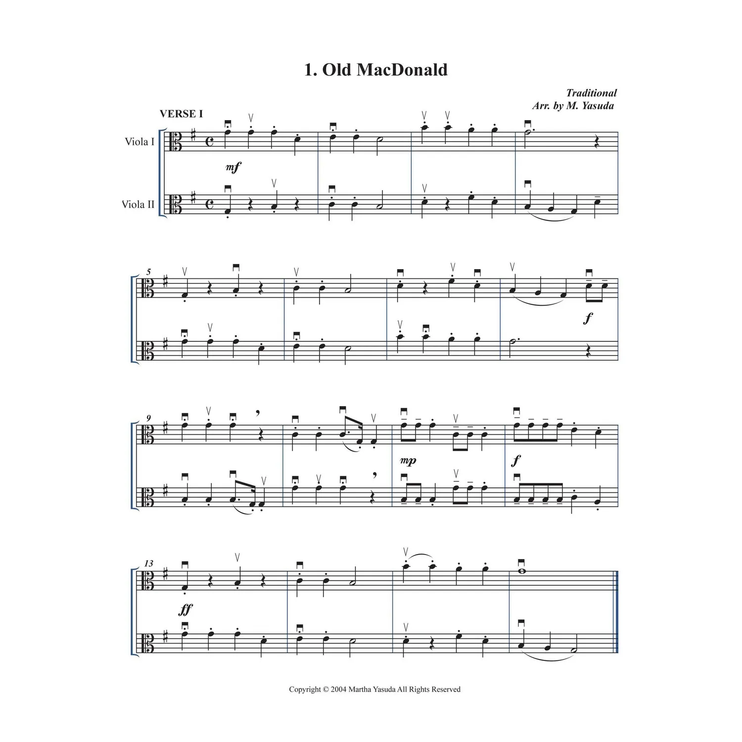 Yasuda American Melodies Viola Noten Doppelgriffe Download Vol.1