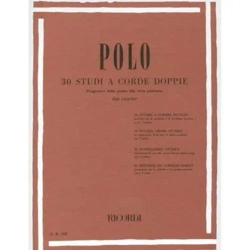 Ricordi Polo 30 Studi a Corde Doppie Violinenoten Doppelgriffe