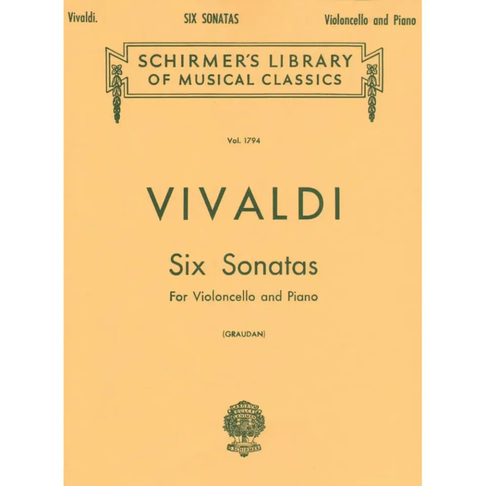 Schirmer Vivaldi Six Sonatas F XIV Cello Noten Klavier