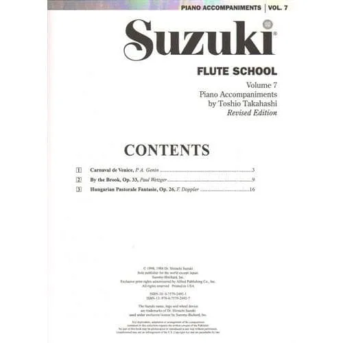 Shar Music Suzuki Flute School Vol. 7 Noten Klavierbegleitung