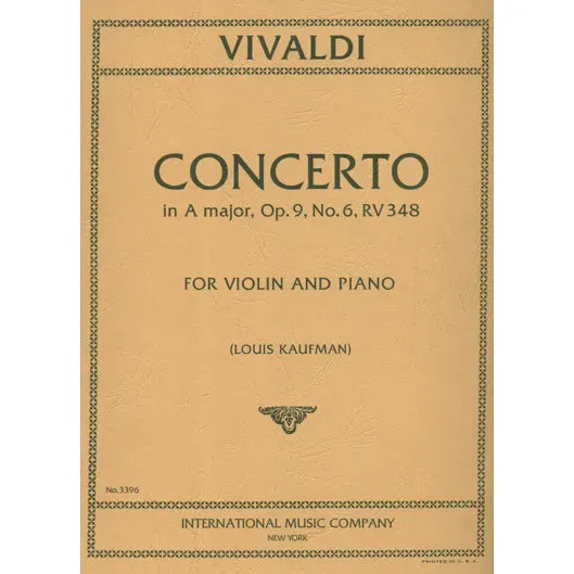 International Vivaldi Konzert A-Dur Op. 9 Nr. 6 RV 348 Noten