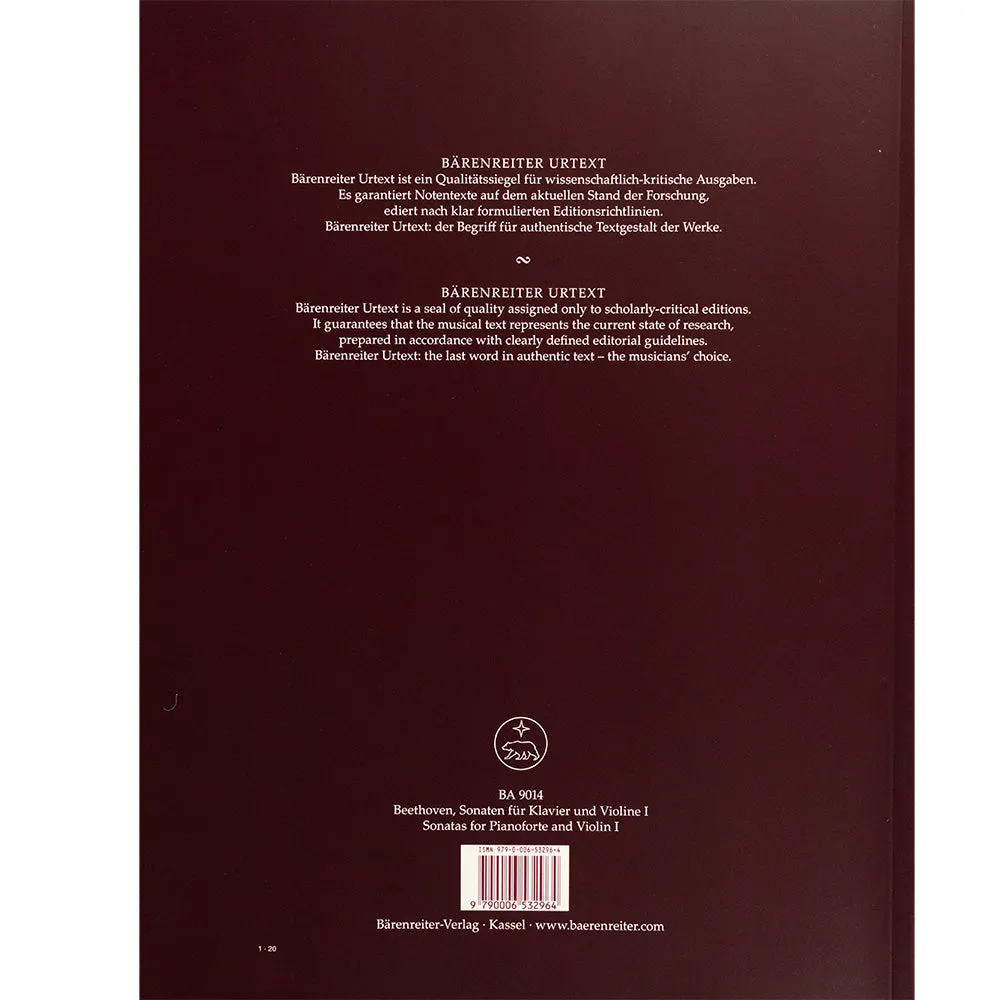 Shar Music Beethoven Sonaten Violine Noten Band I+II Urtext
