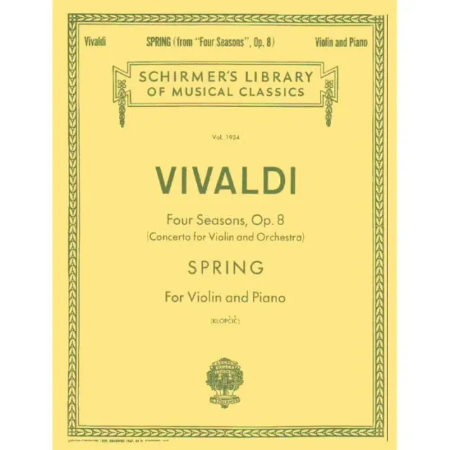 Schirmer Vivaldi Frühling RV 269 Noten Violine Klavier
