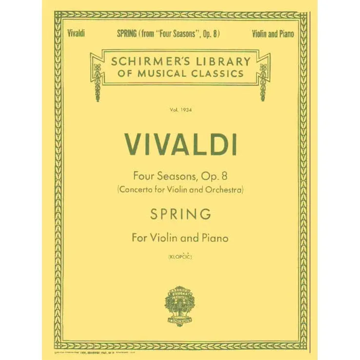 Schirmer Vivaldi Frühling RV 269 Noten Violine Klavier