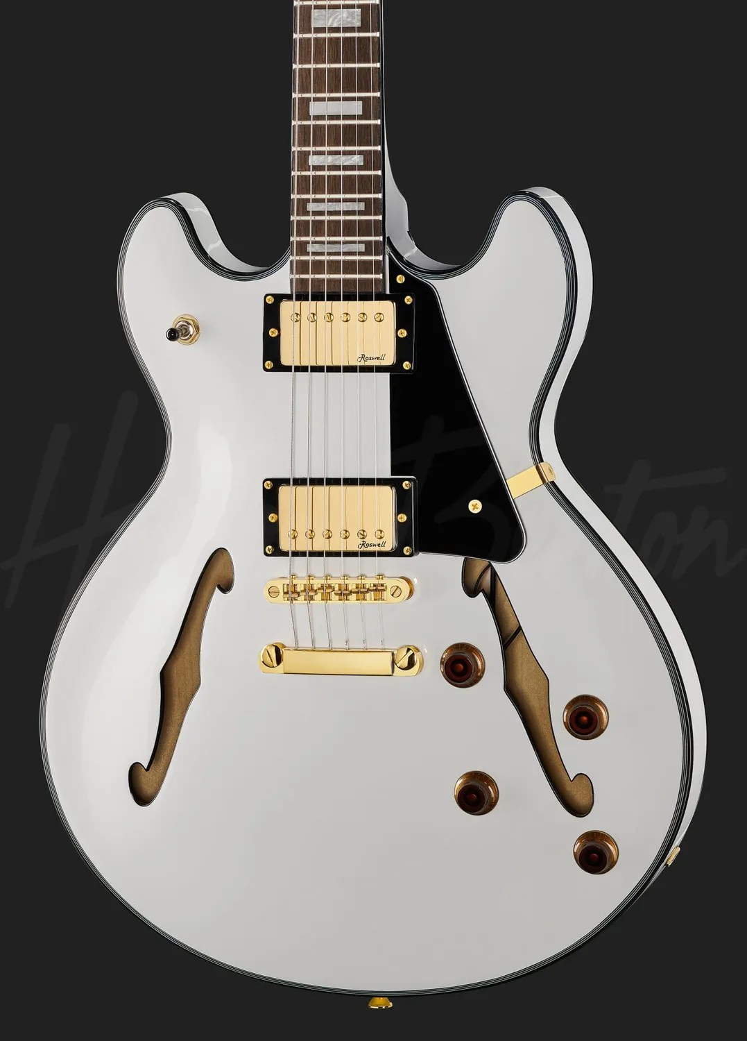 Harley Benton HB-35Plus Semi-Hollow E-Gitarre White Humbucker