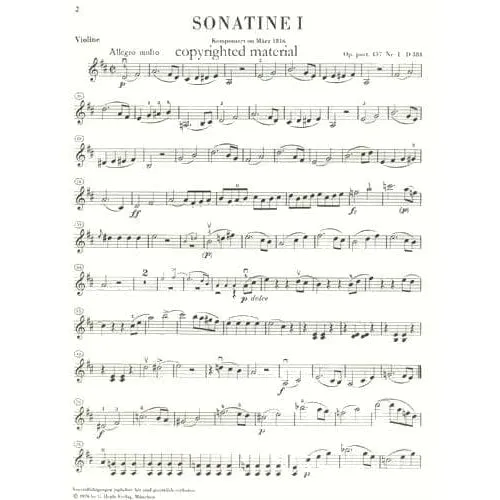 Henle Schubert 3 Sonatinen Op. 137 Noten Violine Klavier