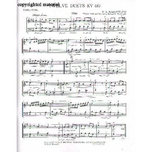 Shar Music Mozart 12 Duette K 487 Noten Violine Cello