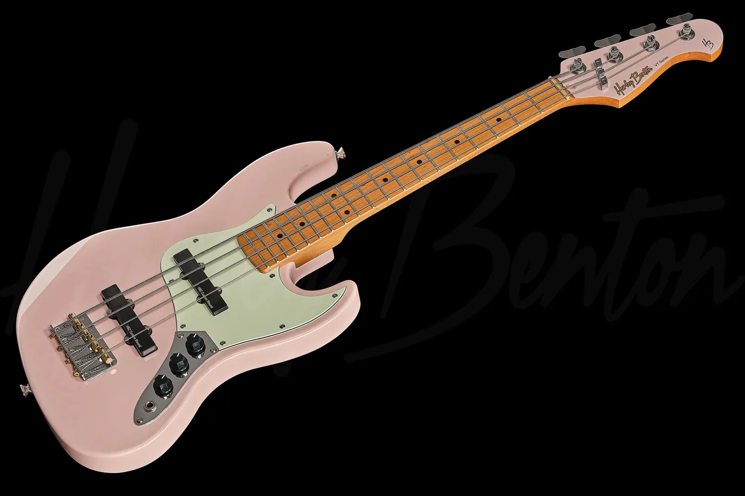 Harley Benton Vintage JB-62CC Mini E-Bass Shell Pink