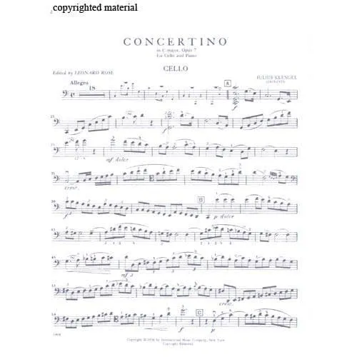 Klengel Concertino Nr.1 C-Dur Op.7 Cello Noten