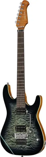 Harley Benton Fusion-IV HH RW FR QBLB E-Gitarre Quilt Blue Floyd
