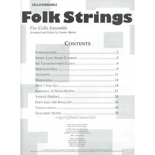 Shar Martin Folk Strings Celloensemble Noten 4 Celli