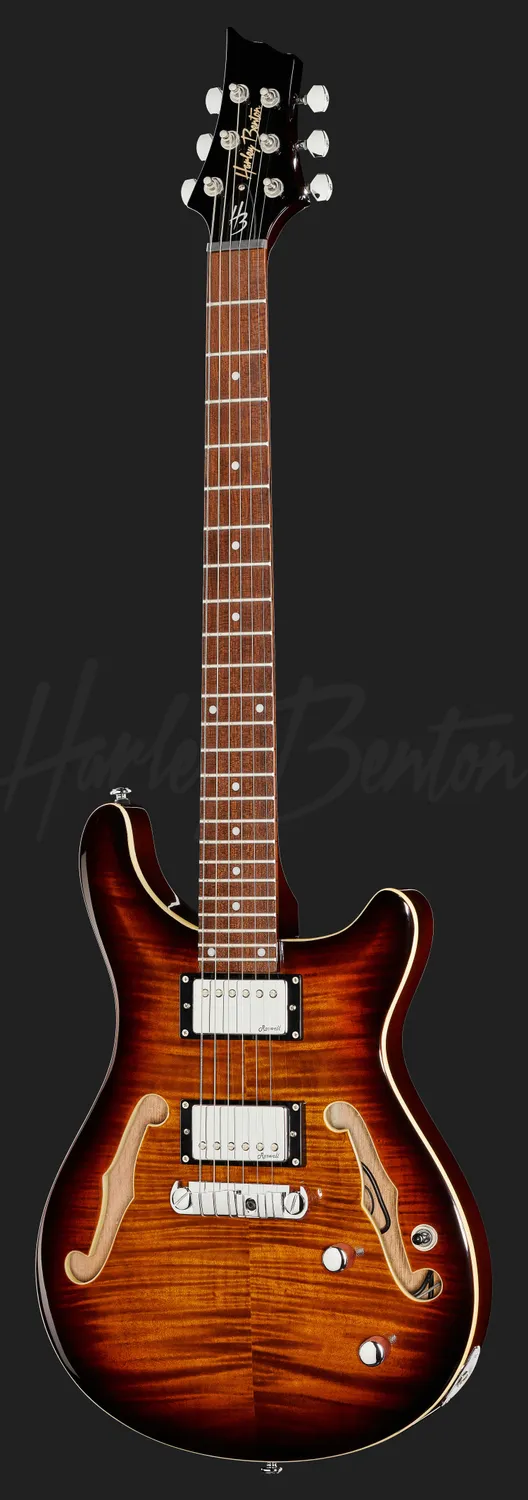Harley Benton CST-24HB Tortoise Flame E-Gitarre halbakustisch