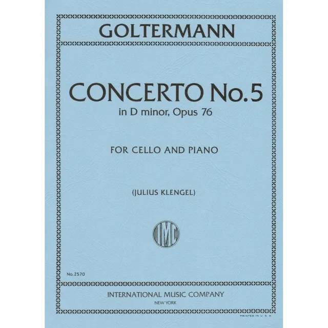 Shar Music Goltermann Konzert Nr.5 Op.76 Noten Cello Klavier