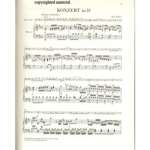 Henle Haydn Konzert D-Dur Hob VIIb:2 Cello Klavier Urtext