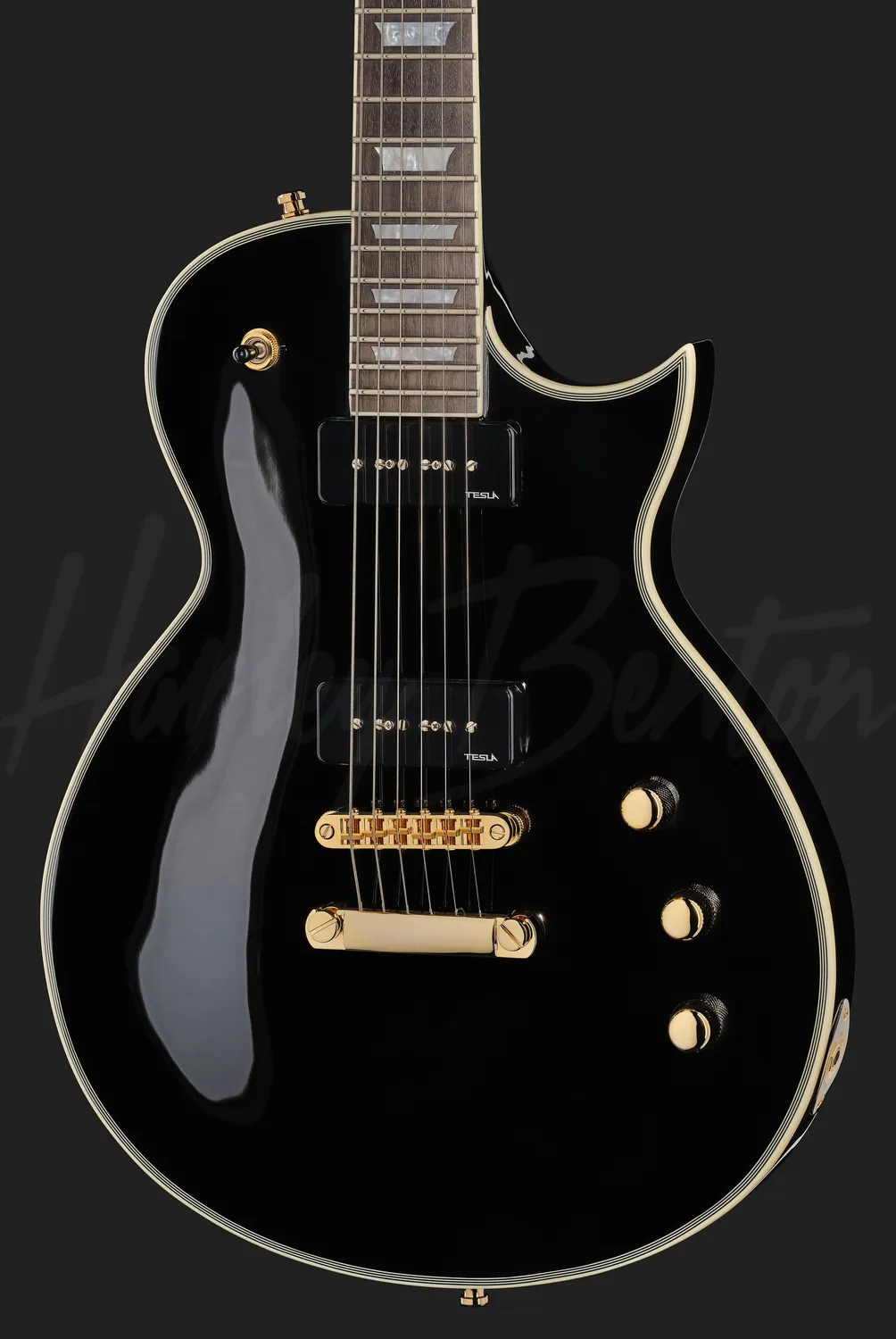 Harley Benton SC-Custom III P90 E-Gitarre Black Meranti