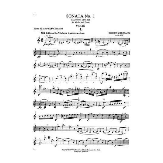 International Schumann 2 Sonaten Op 105 121 Noten Violine