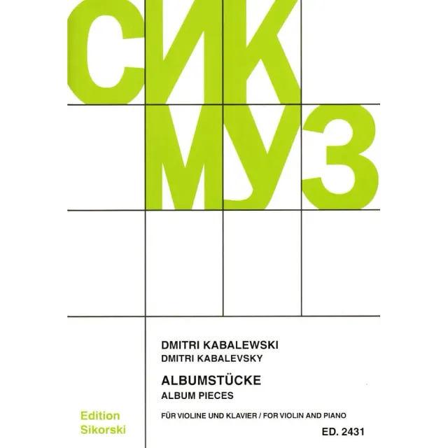 Shar Music Kabalevsky Album Pieces Noten Violine Klavier Sikorski