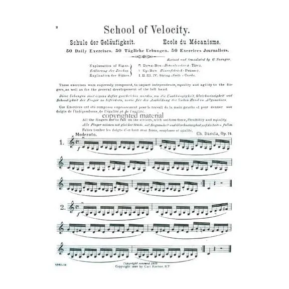Shar Music Dancla School of Velocity op. 74 Violin-Etüden Saenger
