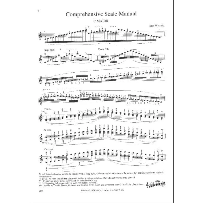 Wessely Comprehensive Scale Manual Geigen-Noten Carl Fischer