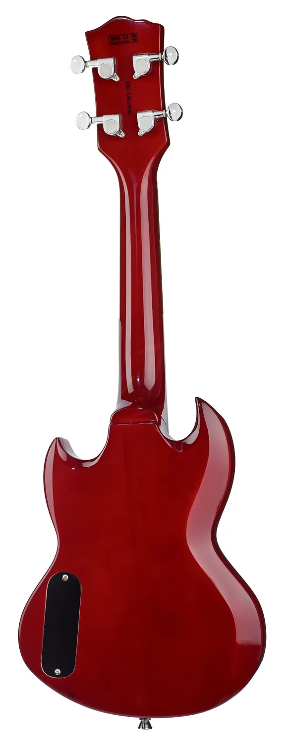 Harley Benton DC-Ukulele CH E-Ukulele Sopran Kirschrot 18 Bünde