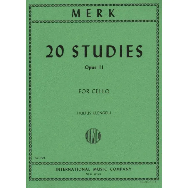 Shar Music Merk 20 Etüden Op. 11 Cello solo Klengel
