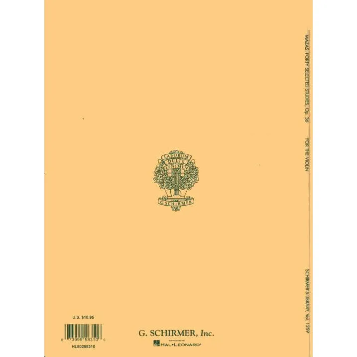 Schirmer Mazas 40 Studien Op. 36 Heft 2 Violinnoten