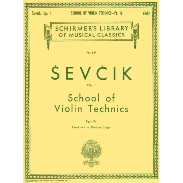 G. Schirmer Sevcik Op.1 Heft 4 Violintechnik Noten Doppelgriffe