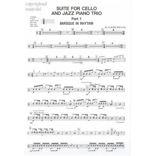 Bolling Suite Cello Jazz Trio Noten Stimmen-Set Klavier